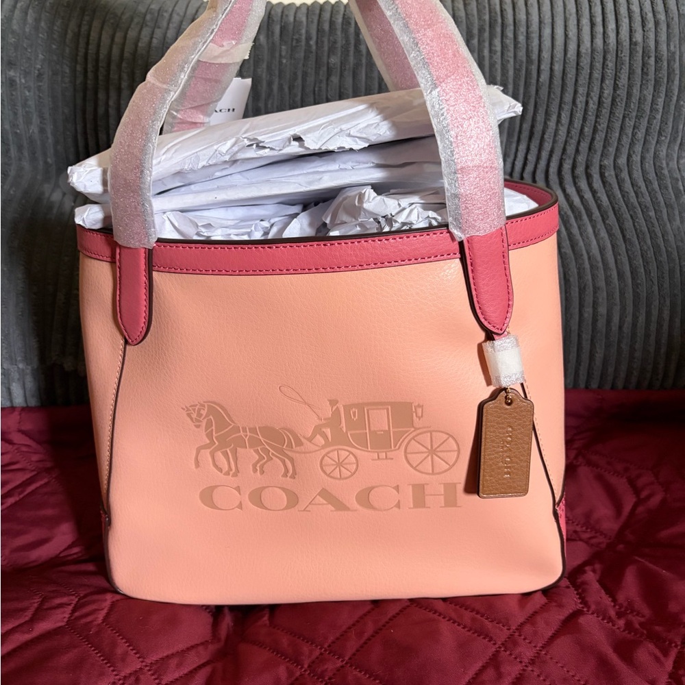 Coach Two-Tone Pink and Peach Tote